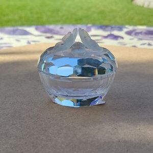 Crystal Trinket Box with Frosted Lid